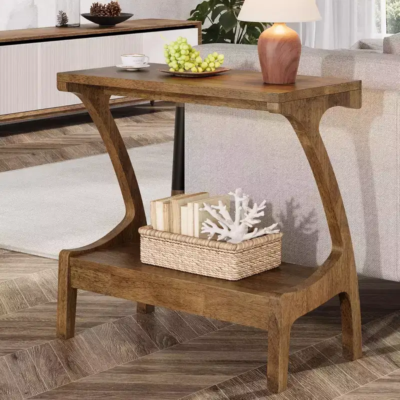 2-Tier Storage Shelf End Table