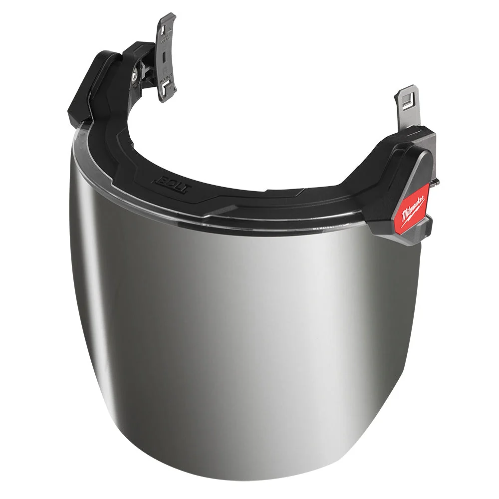 Full Face Shield with Mirrored Dual Coat Lens Hard Hat Attachment