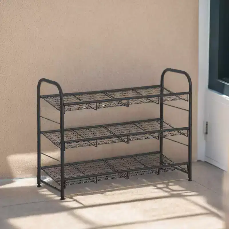 Shoe Rack, 3 Tier Shoe Organizer for Closet, Holds up to 12 Pairs of Shoes, Shoe Rack for Front Door Entrance