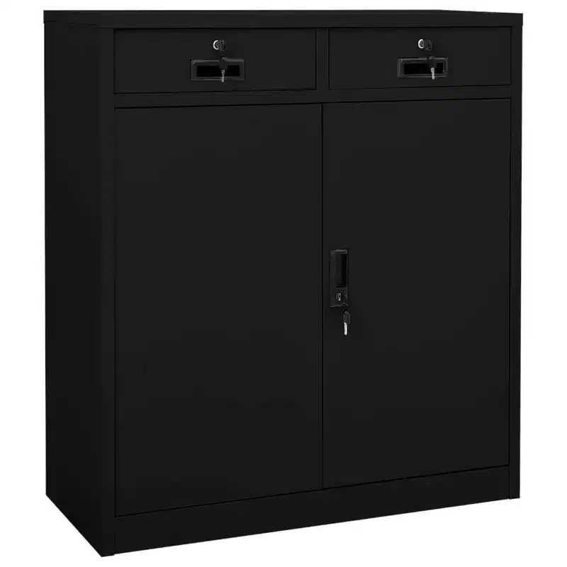vidaXL Filing Cabinet Storage Metal Cabinet with Shelves for Home Office Steel - White Without Planter Box