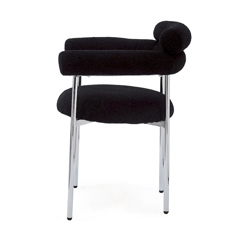 Naci Modern Fabric Arm Dining Chairs with Metal legs by Christopher Knight Home