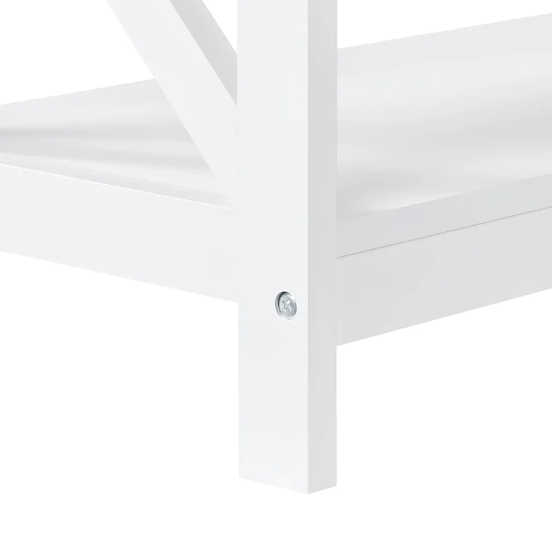 Yaheetech 3-Tier Wooden Console Table with Power Outlet Sofa Side Table