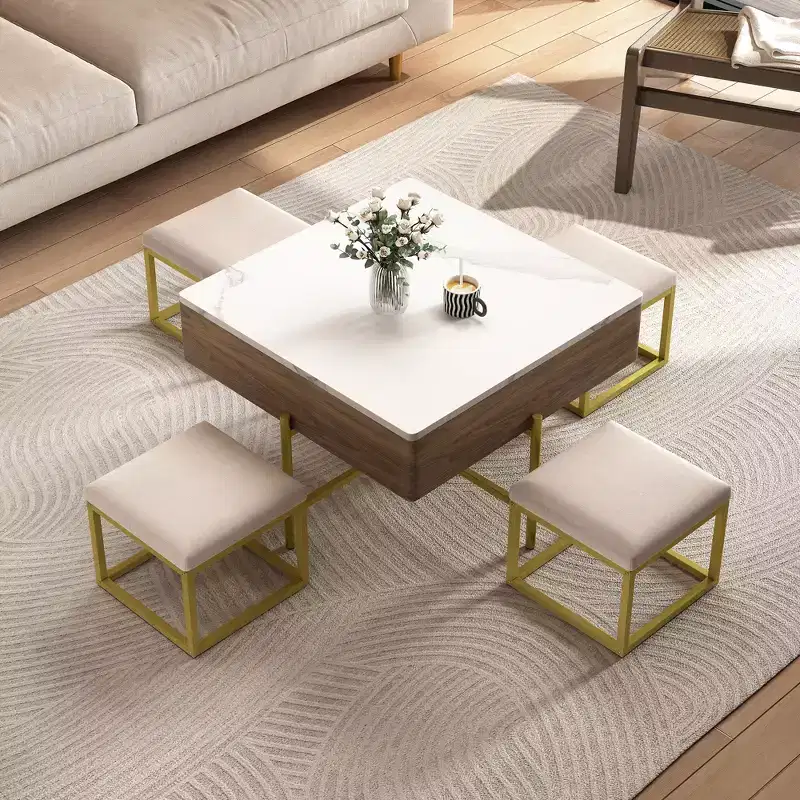 Lift Top Coffee Table with Hidden Storage for Small Spaces