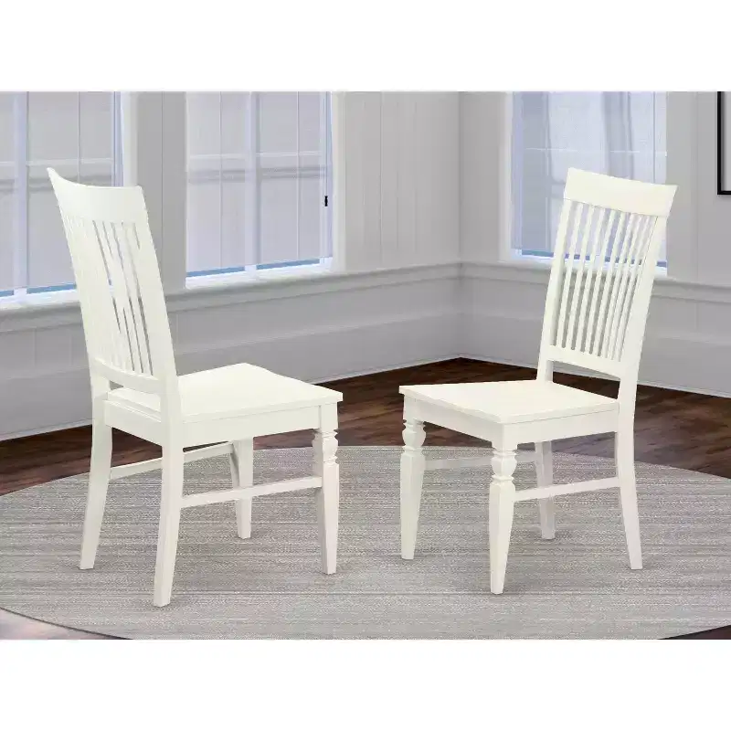 HomeStock Renaissance Rhapsody Dining Wood Seat Chair with Slatted Back