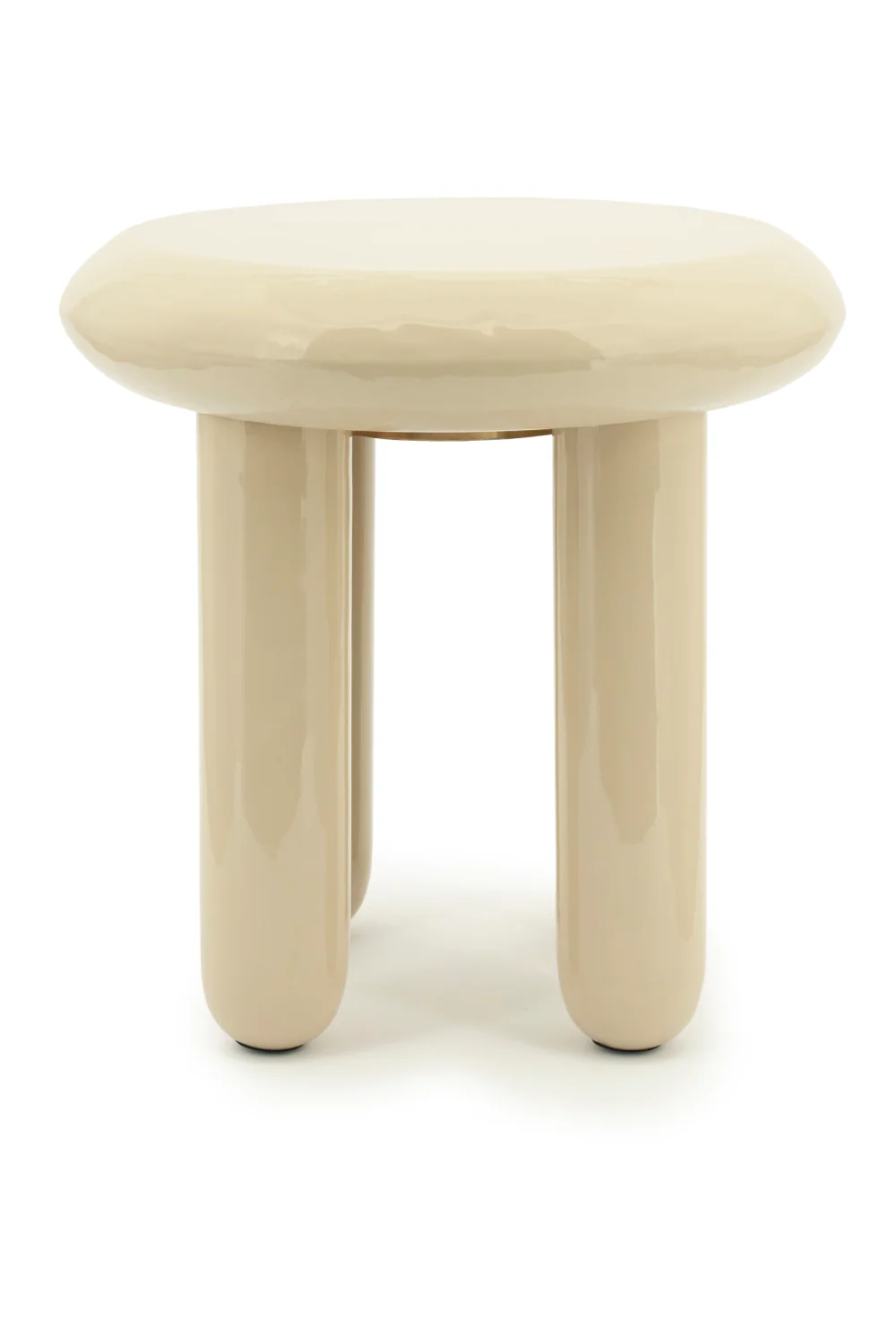 Glossy Iron Round Side Table