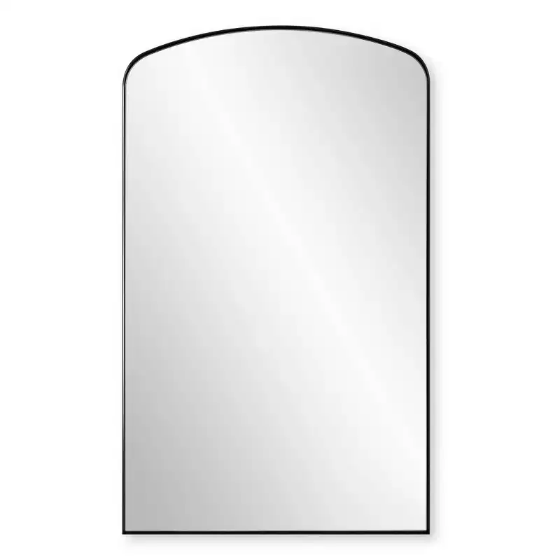 Matte Black Arched Wall Mirror, 24