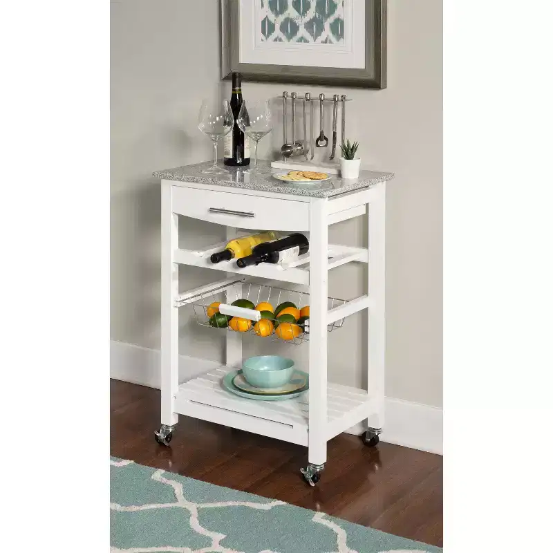 Roger Kitchen Island Granite Top - Linon