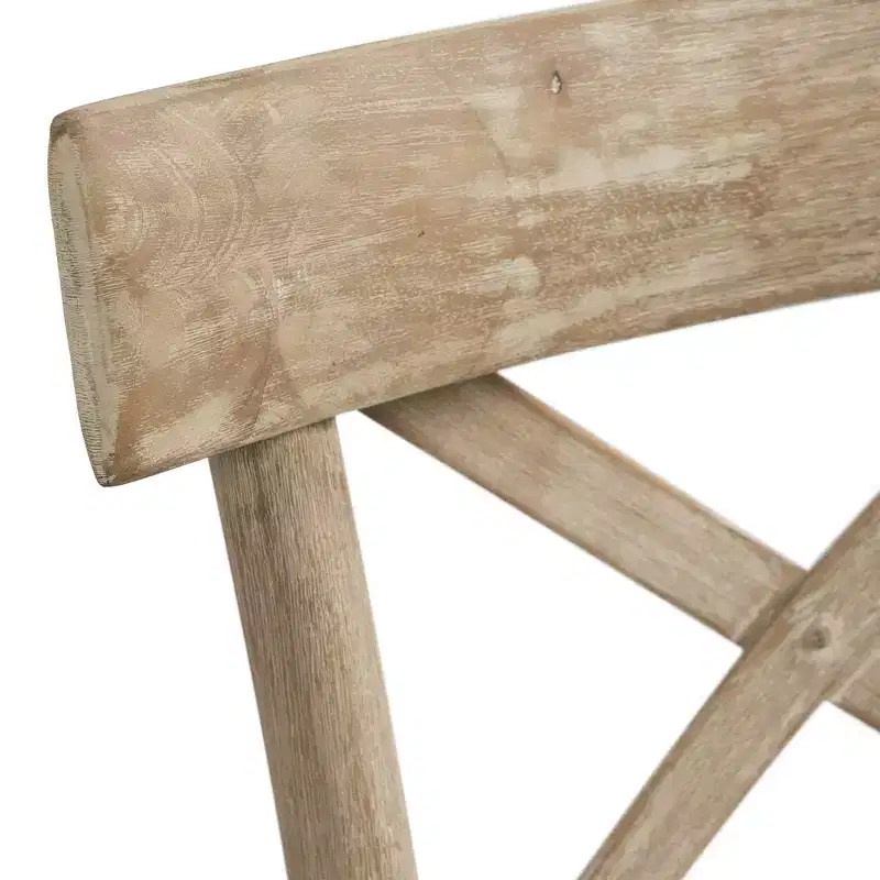 2pc Keaton X Back Wooden Side Chair Set Beach - Picket House Furnishings: Mid-Century Modern, Solid Wood Frame