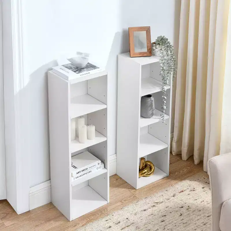 70.9 in.Tall Wood 4-Shelf Standard Bookcase with Shelves (Set of 2)