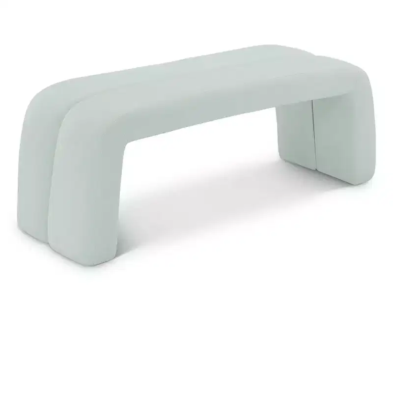 Mint Vegan Leather Channel Tufted Bench, 51.5