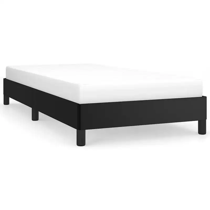 Bed Frame Black Faux leather, Plywood, Engineered wood Twin XL