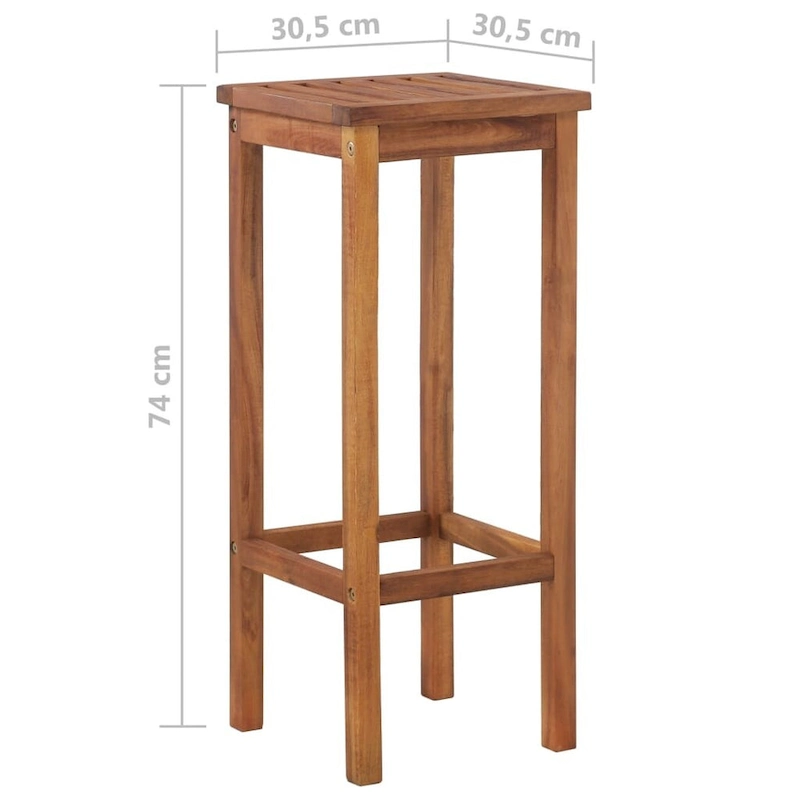 vidaXL 3 Pieces Bar Set, 41.3x20x43.3 Inches Solid Acacia Wood