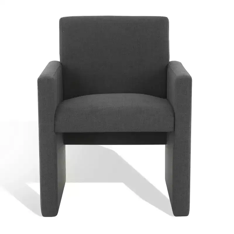 Maisey Linen Dining Chair - SFV5053 - Charcoal Grey - Safavieh Couture