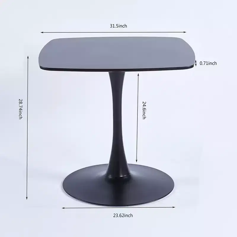 Square Dining Table Coffee Table Center Pedestal Tulip Wooden Tea Table Mid Century Modern Dining Table