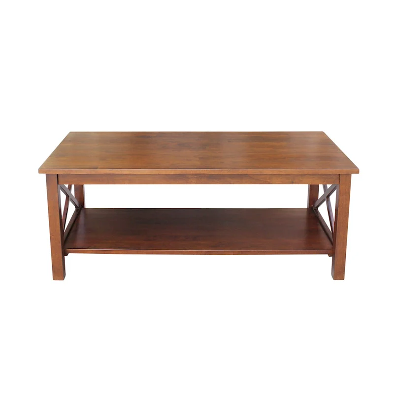 Solid Hardwood Coffee Table with Lower Shelf
