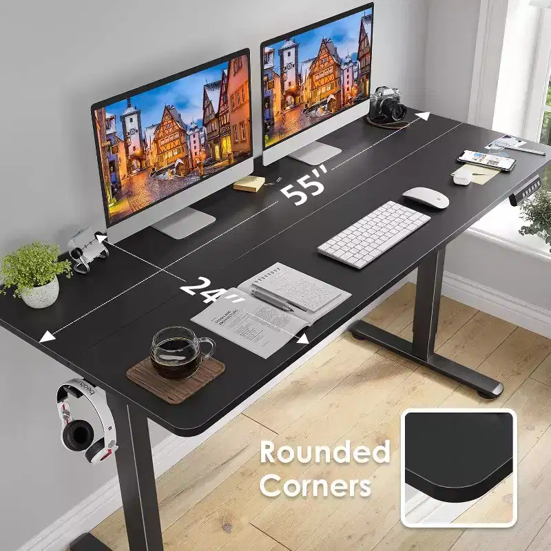 Black Electric Standing Desk, 55