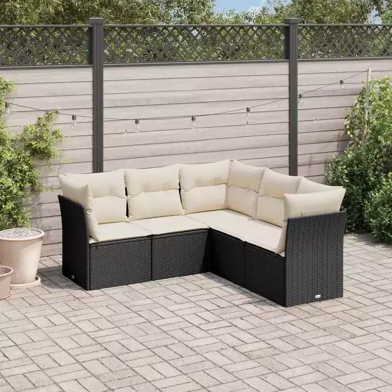 vidaXL Modular Outdoor Couch Set with Cushions and Storage in Different Colors