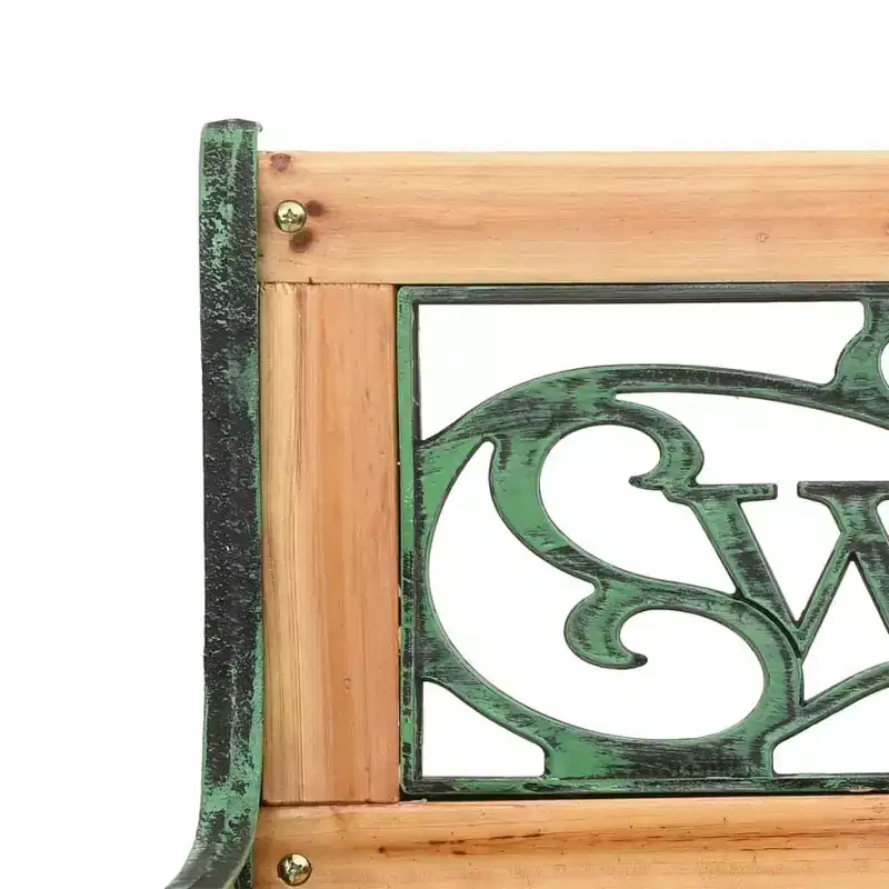 vidaXL Garden Bench Wood Brown, Black Wood, Wrought Iron, PVC Standard
