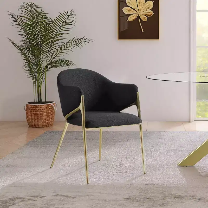 Meridian Furniture,Nial Boucle Fabric Dining Chair, Set of 2