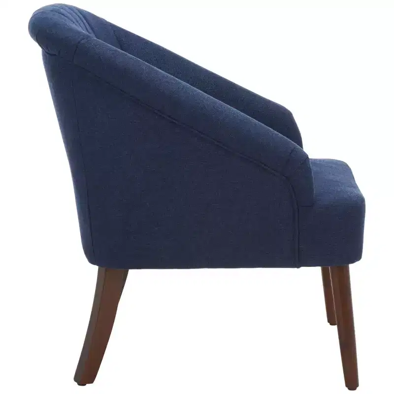 White Upholstered Accent Chair – Solid Wood Frame, 275 lbs Capacity