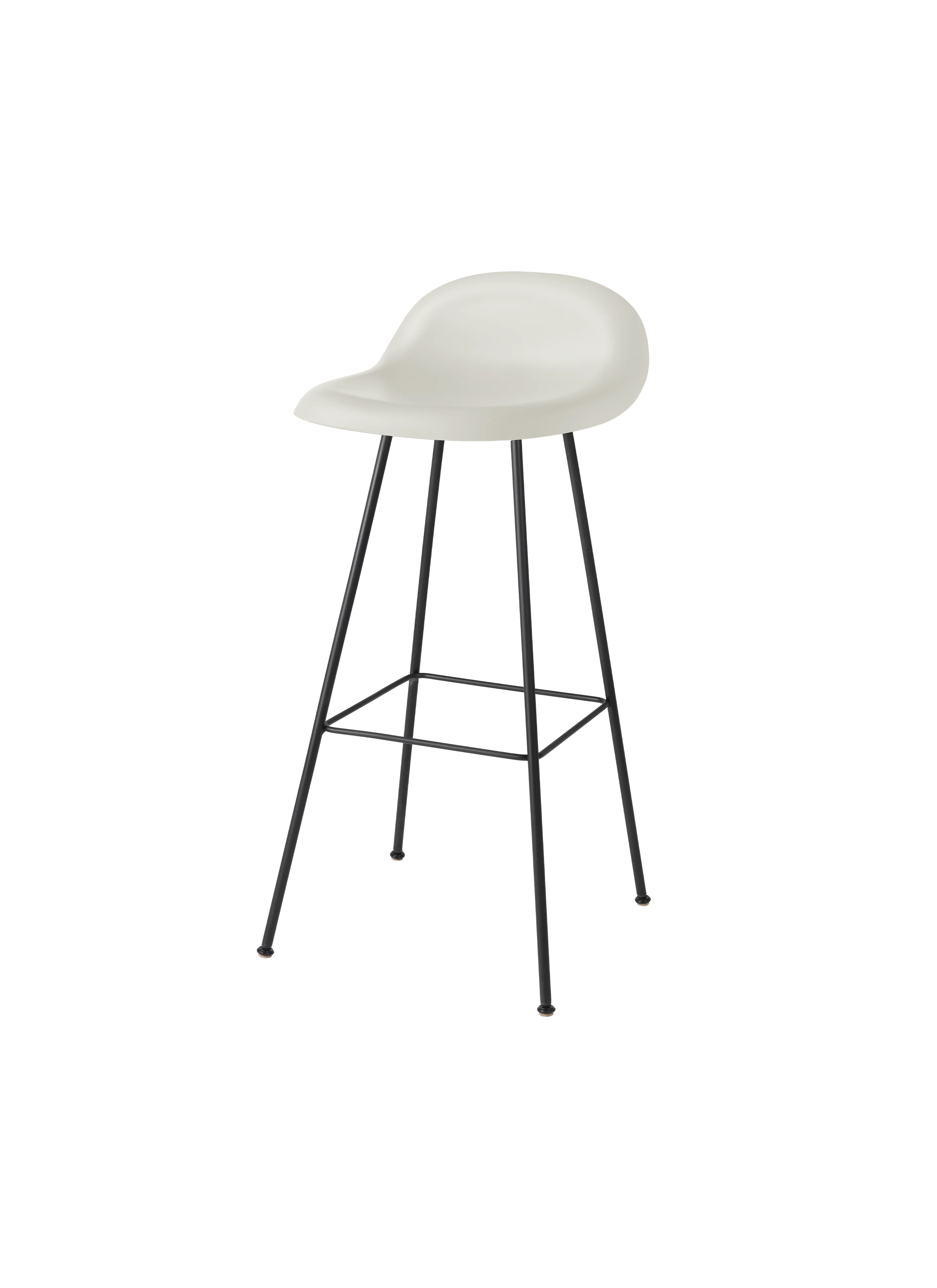Contemporary Walnut Veneer 3D Molded Unupholstered Bar Stool with Sculptural Shell for Bar or Kitchen