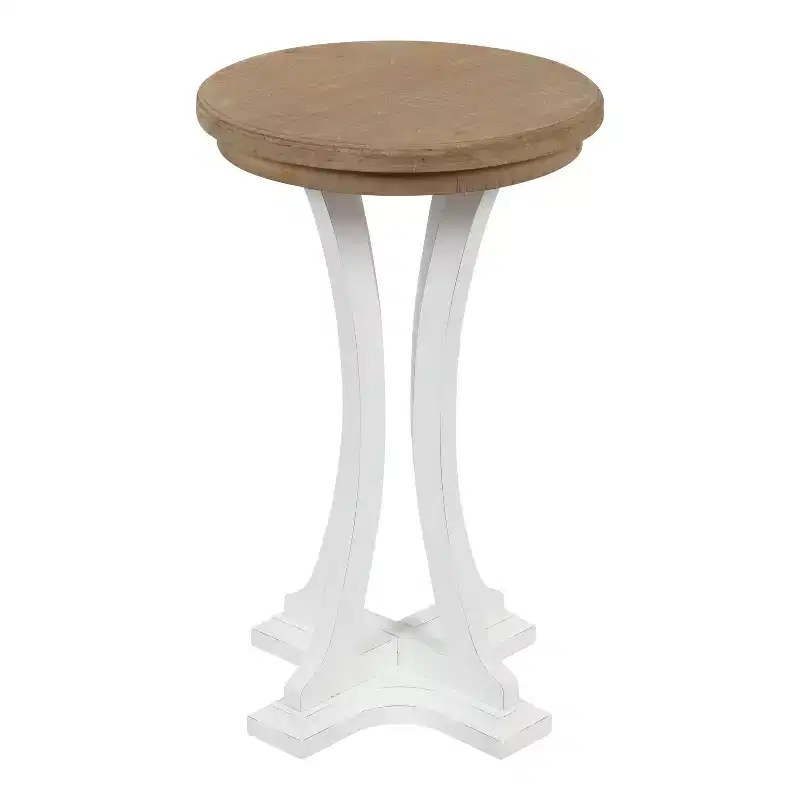 Kate and Laurel Linsley Round Wood Side Table, 16 Diameter, Rustic Brown