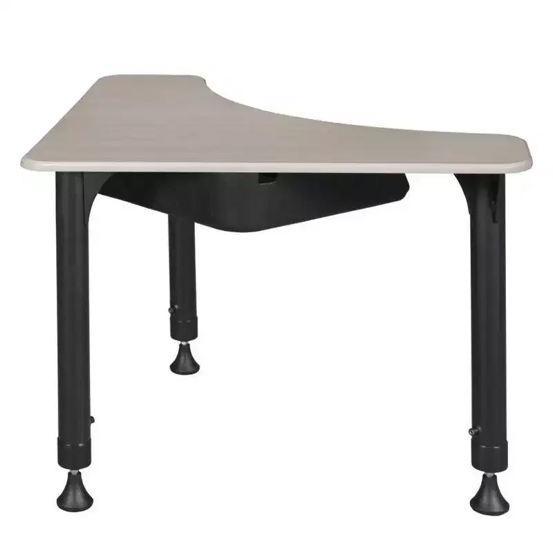 Regency 28" Boomerang Height Adjustable Activity School Desk with Book Storage Maple: Sturdy Metal Frame, Spot Clean, 10-Year Warranty