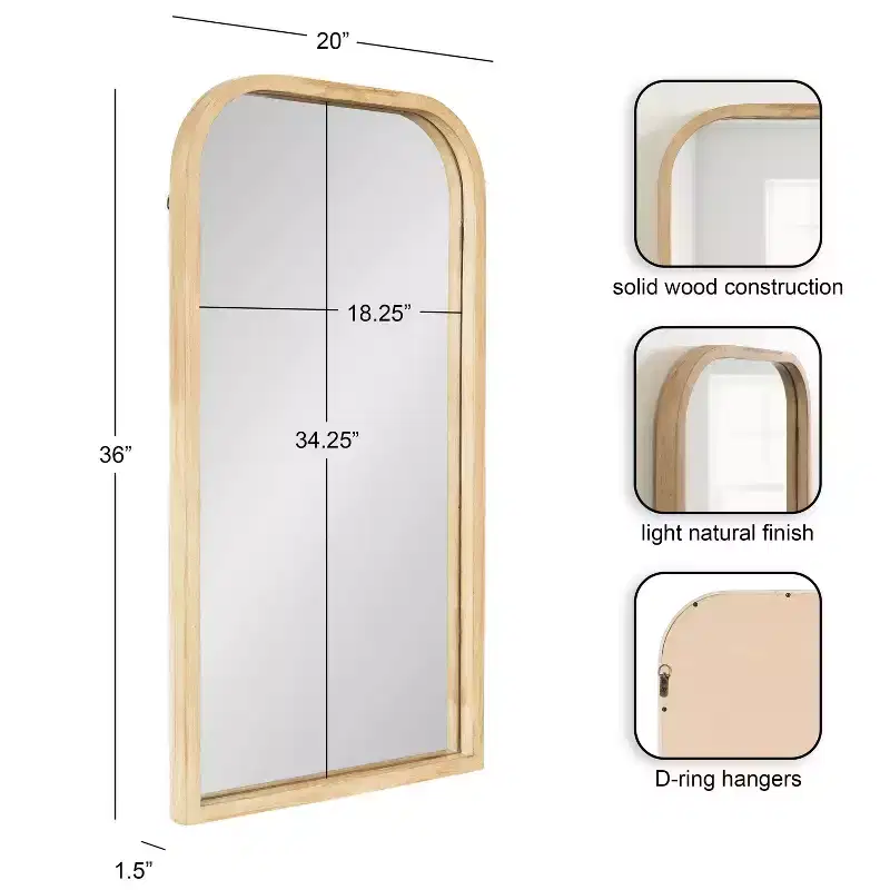 Kate and Laurel Winn Wood Framed Arch Mirror