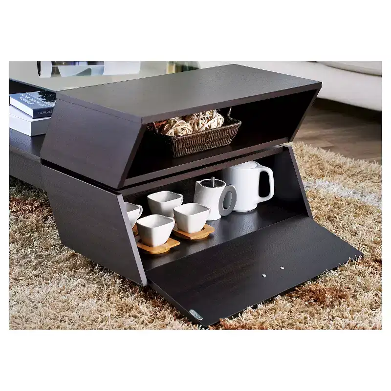 HOMES: Inside + Out Kayce Modern Geometric Inspired Coffee Table Espresso