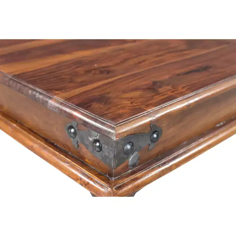 Handcrafted Thakat Rustic Coffee Table - (16H x 43W x 24D) - Natural - Timbergirl: Solid Indian Rosewood, Dry Dust Care