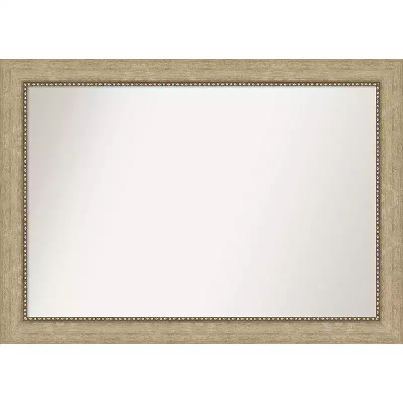 Champagne & Bronze Rectangle Wall Mirror, Framed, Single