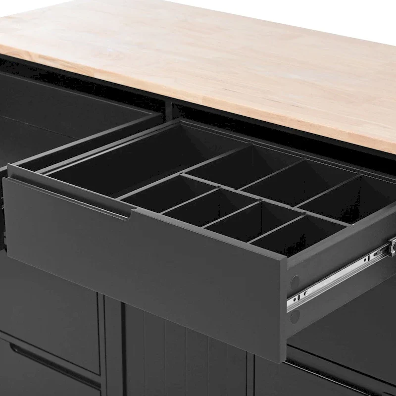 53 in. W Kitchen Island with Countertop and Drawers - N/A