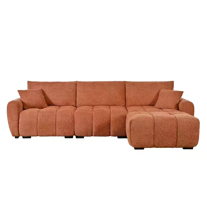 Merax L-Shaped Sectional Sofa with Free-Moving Ottoman