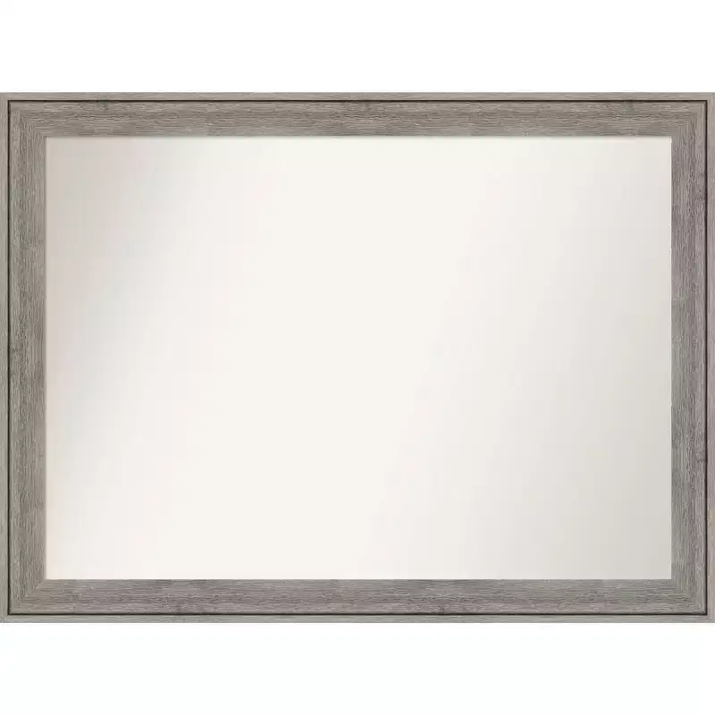 43" x 32" Non-Beveled Regis Barn Wood Gray Wood Wall Mirror - Amanti Art