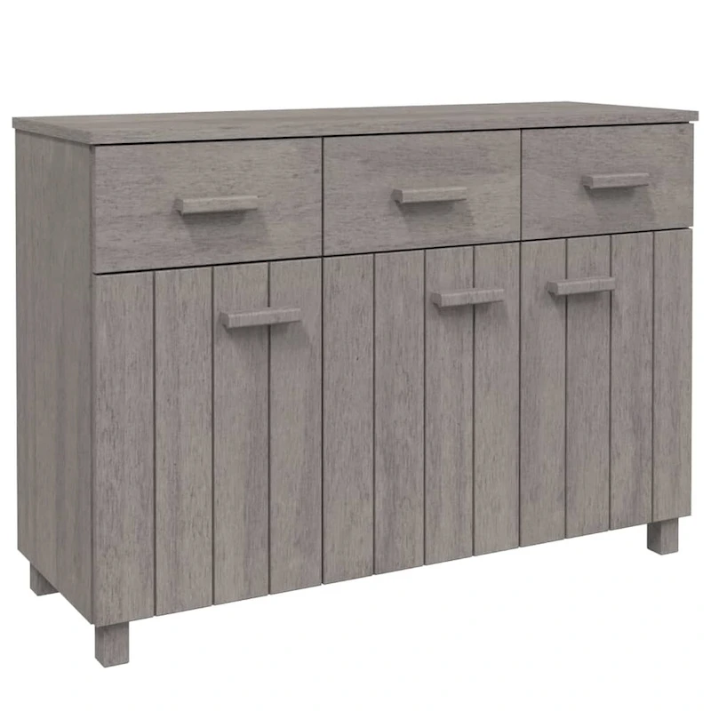 vidaXL Sideboard Bar Buffet Console Cabinet with Drawers HAMAR Solid Wood Pine - 44.5 x 15.7 x 31.5