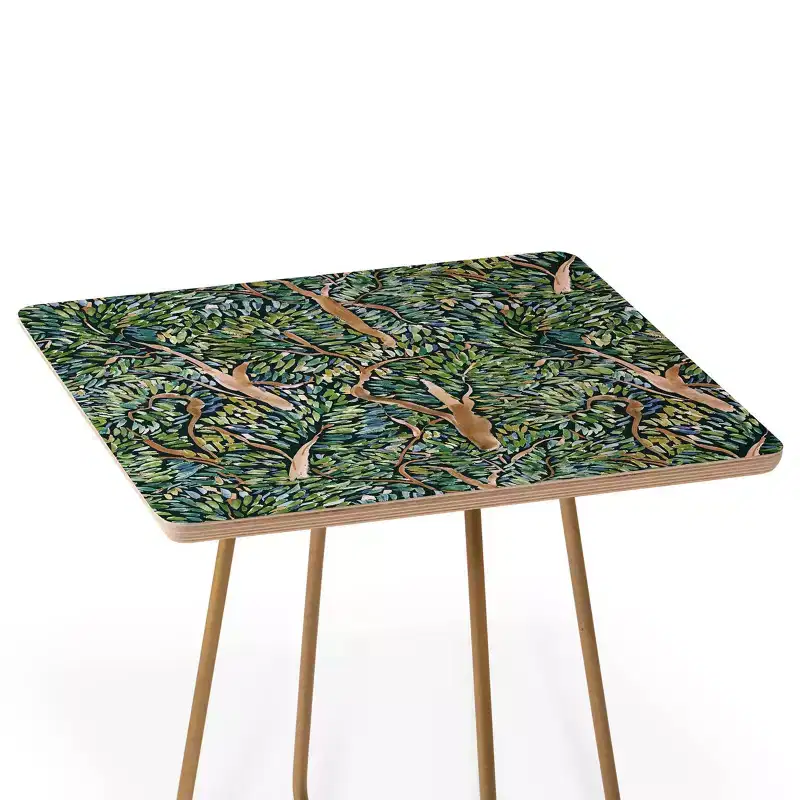 Jacqueline Maldonado Fauvist Trees Dark Side Square Table - Deny Designs