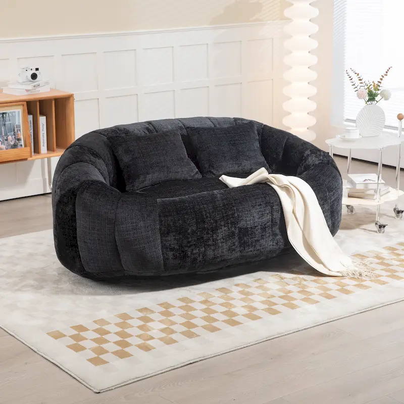 GDFStudio - Laurel Chenille 2-Seater Lazy Sofa with High-Density Foam and Oversized Comfort