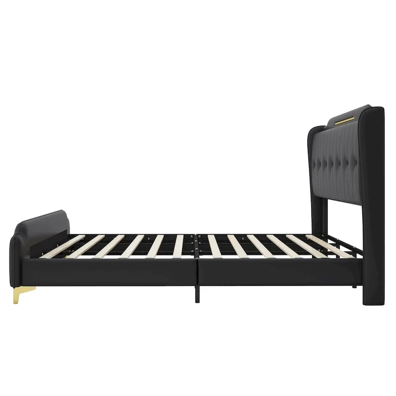 Modern Upholstered PU Leather Bed