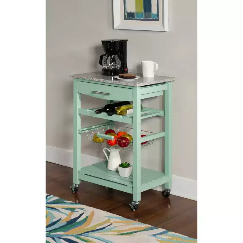 Roger Kitchen Island Granite Top - Linon