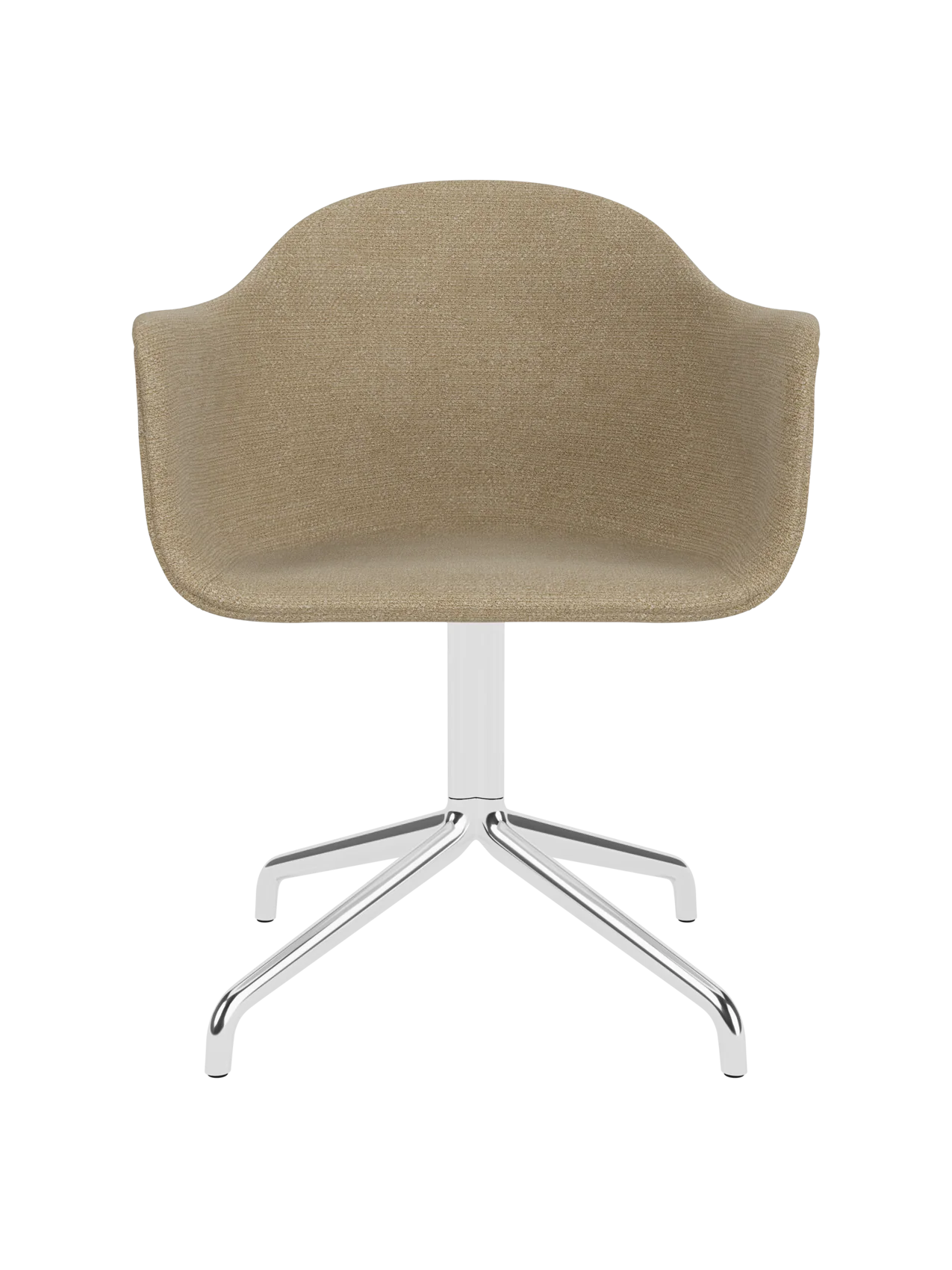Contemporary Upholstered Dining Chair Polished Aluminium Swivel Base with Ergonomic Shell for Dining Room & Office