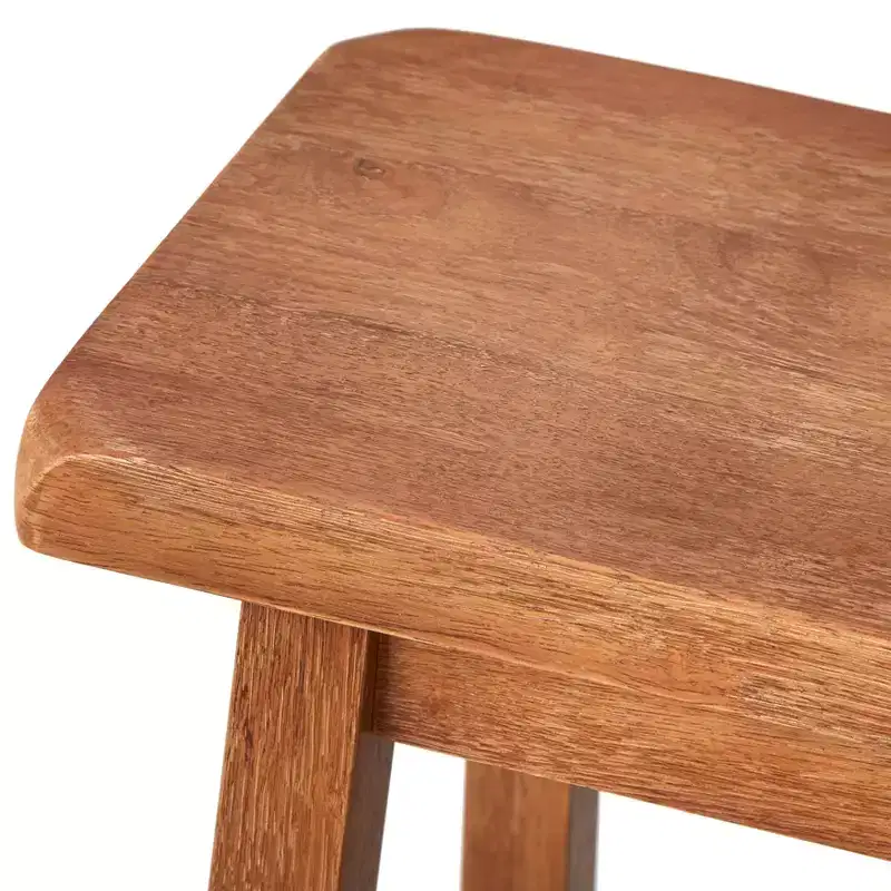 Buylateral Set of 2 Marney Bar Height 30" Saddle Stool Driftwood
