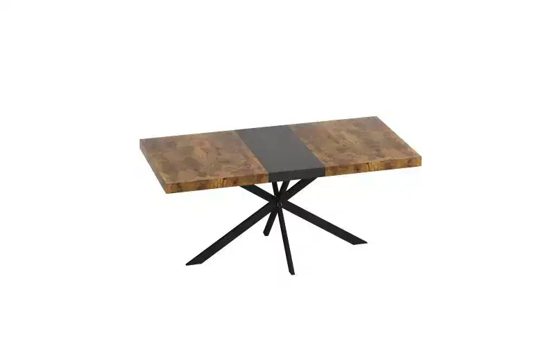 Storage Box Dining Table for 4-6,Expandable Kitchen Table with Cross Iron Foot Base & Relief Plate,Wooden Table for Office,Living Room