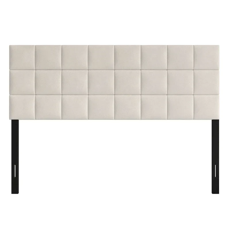 Square Stitching Velvet Upholstered Headboard