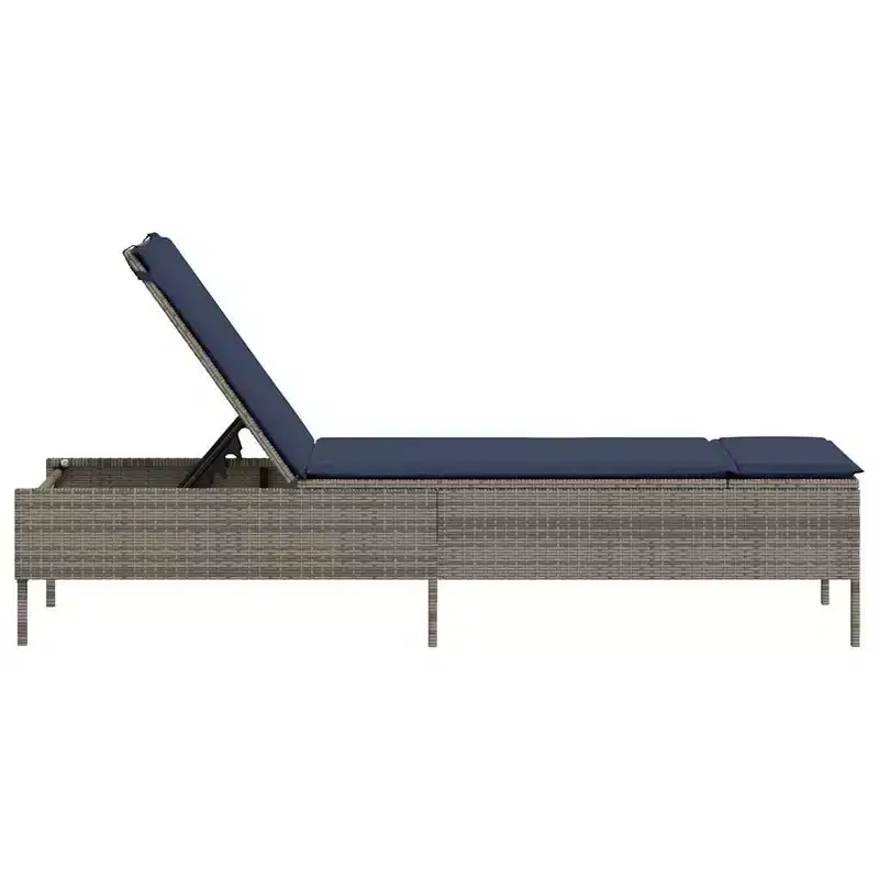 vidaXL Patio Sun Lounger PE rattan Standard Height-Adjustable