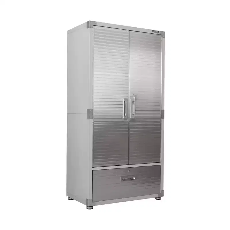 Heavy-Duty Steel Storage Cabinet with Bottom Drawer, 36W x 18D x 72H