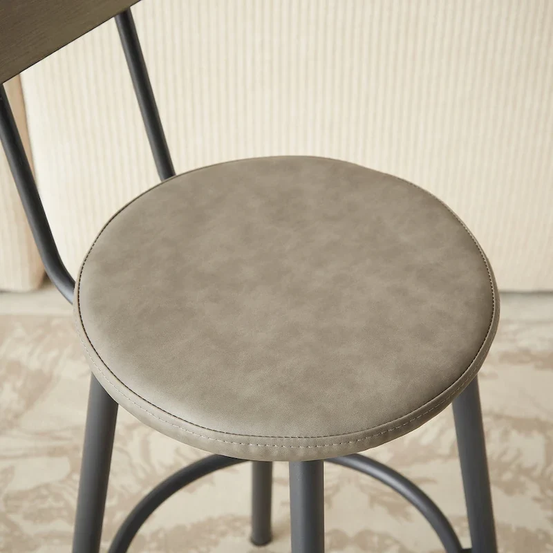 7-Piece Bar Table and Chairs Set with PU Leather Stools