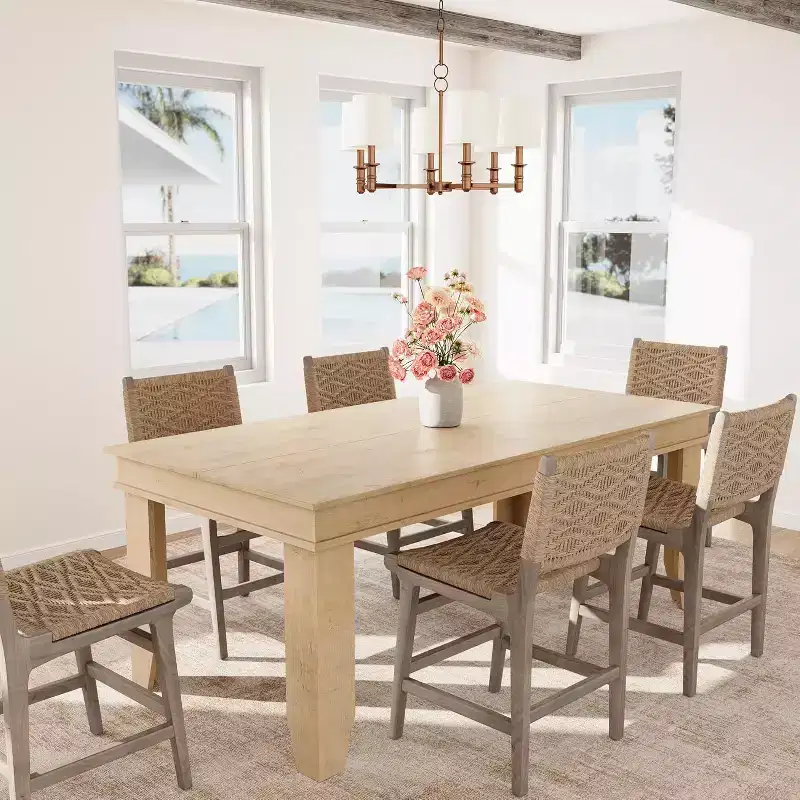 Dining Table for 6-8 People, 71 Long Brown Kitchen Tables with Wooden Sturdy Frame, 6 Ft Large Rectangular Dinner Table for Living Room Dining Room
