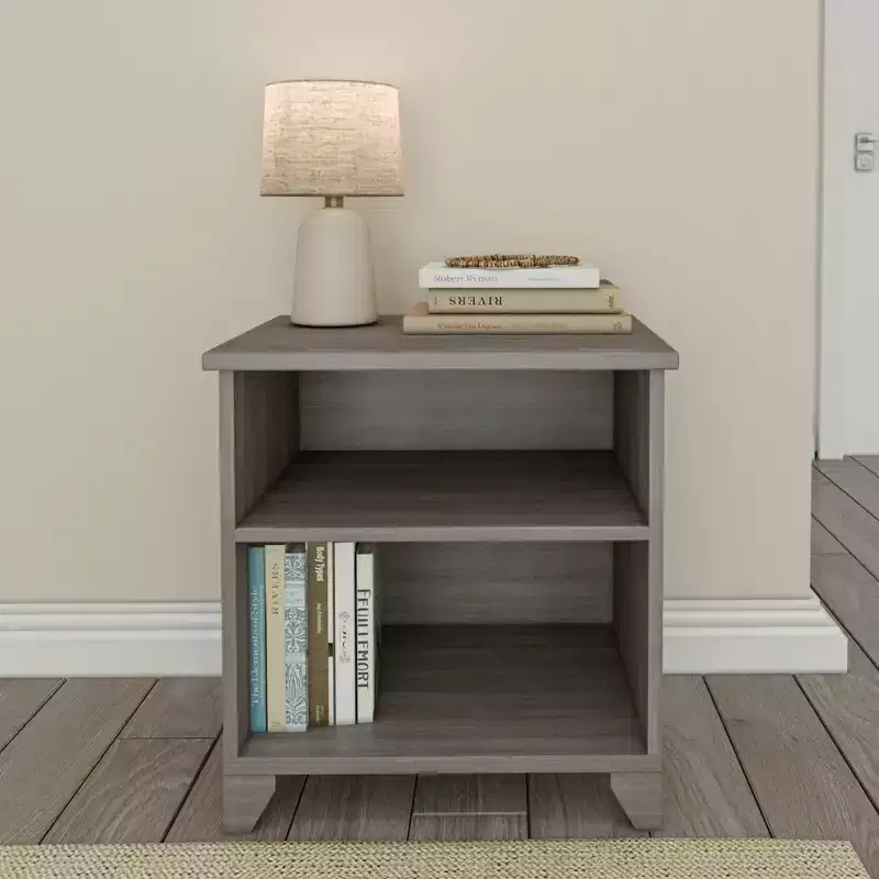 Plank+Beam Solid Wood Nightstand with Shelves