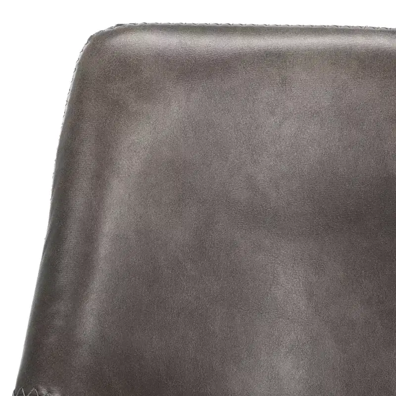Adjustable Bar Stool, Iron Frame, PU Leather Seat, 360° Swivel, Footrest, 275LBS
