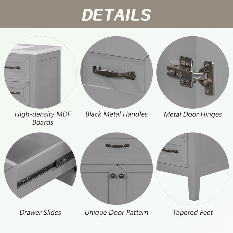 Bathroom Cabinet with Drawers and Sink Combo
